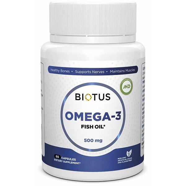 Омега-3 Biotus Omega-3 Fish Oil исландский рыбий жир капсулы, 60 шт.