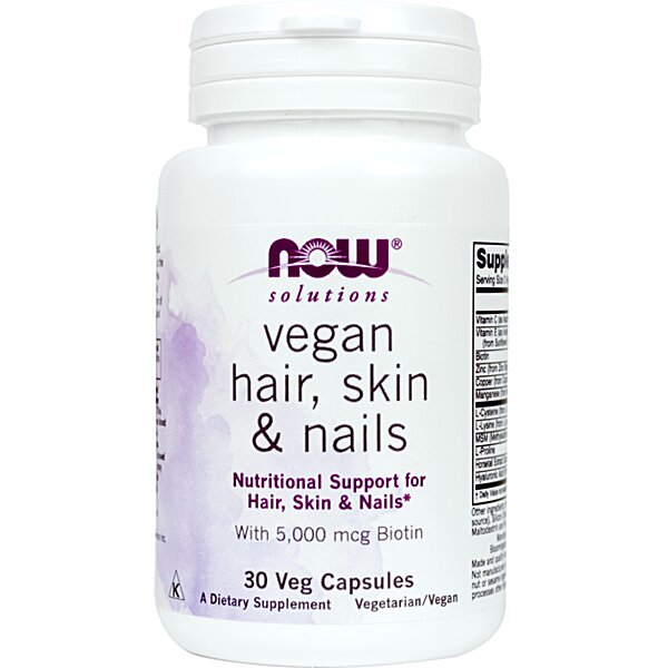 Now Foods Vegan Hair, Skin & Nails краса та здоров'я 30 капсул (США)