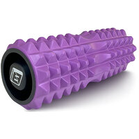 Массажный ролик EasyFit Grid Roller 33 см v.1.2 с заглушками с двух сторон (фиолетовый) S122-1908