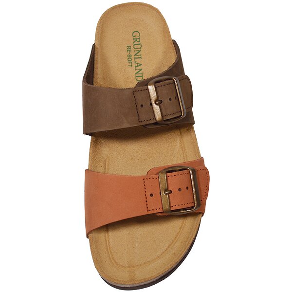 Купить Женские шлепанцы Grunland CB2249 11HOLA MARRONE-MULTI, оранжево-коричневые (Италия)