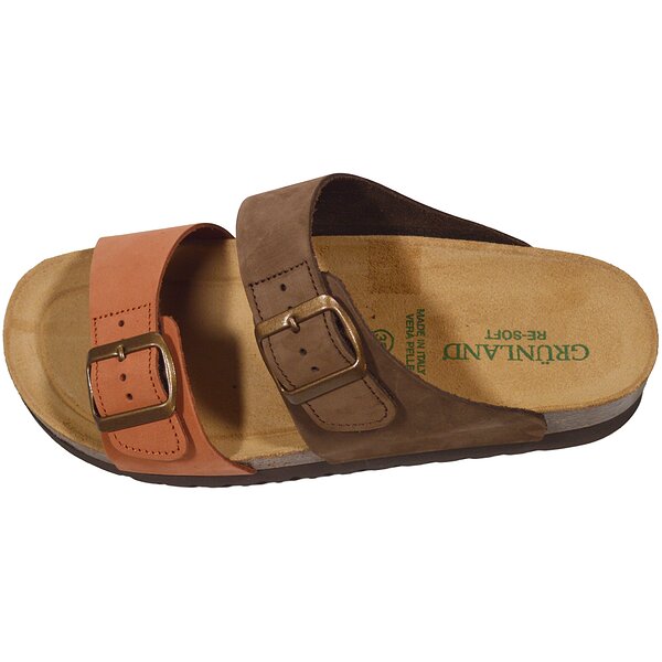 Женские шлепанцы Grunland CB2249 11HOLA MARRONE-MULTI, оранжево-коричневые (Италия)