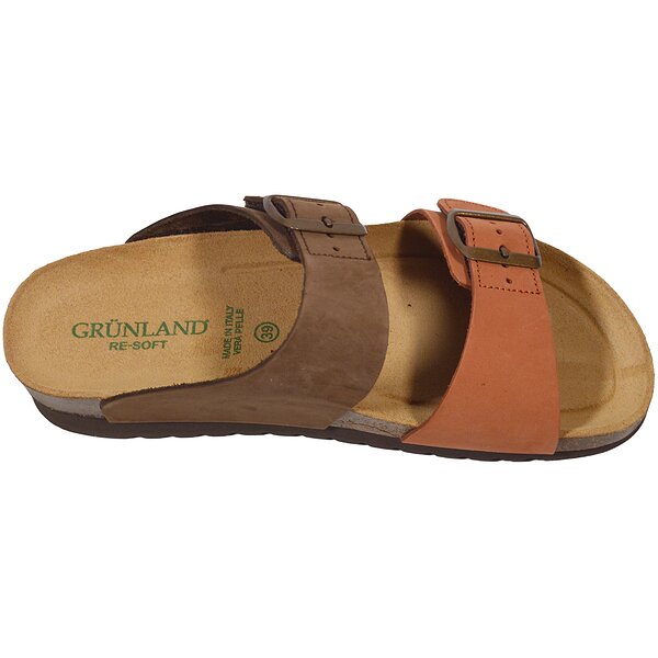 Женские шлепанцы Grunland CB2249 11HOLA MARRONE-MULTI, оранжево-коричневые (Италия)