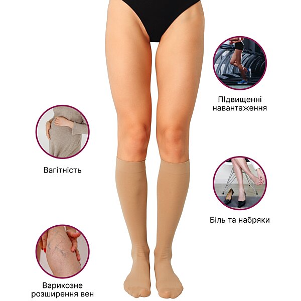Фото Гольфи компресійні Vitamed 9210 клас 2-й, з відкритим носком (Україна)