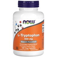 L-tryptophan, триптофан, Now Foods, 500 мг, 120 вегетаріанських капсул S125-NOW-00167