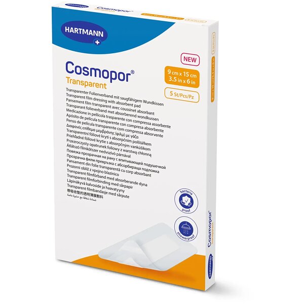 Самофиксирующая абсорбирующая повязка Hartmann Cosmopor Transparent 9x15 см, 1шт. (Германия)