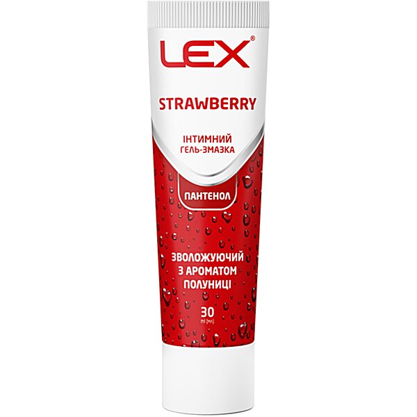 Інтимний гель-змазка зволожуючий Lex Strawberry аромат полуниці, 30 мл (Швейцарія)