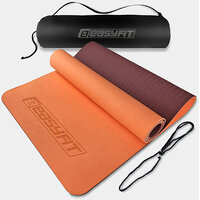 Коврик для йоги и фитнеса EasyFit TPE+TC 6 мм двухслойный + Чехол персиковый-коричневый S122-1865
