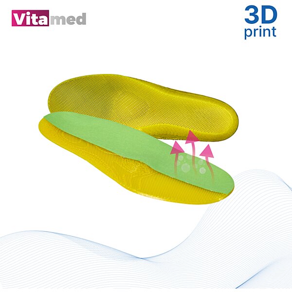 Фото Детские индивидуальные ортопедические стельки Vitamed Premium 3D Print Green (Украина/Италия)