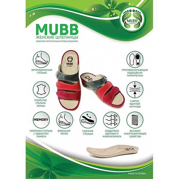 Жіночі шкіряні тапочки ALASKA BLUE 2008, Mubb
