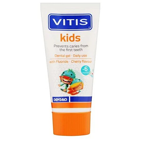 Купить Гель-паста для детей со вкусом вишни VITIS KIDS 50 мл. DENTAID (Испания)