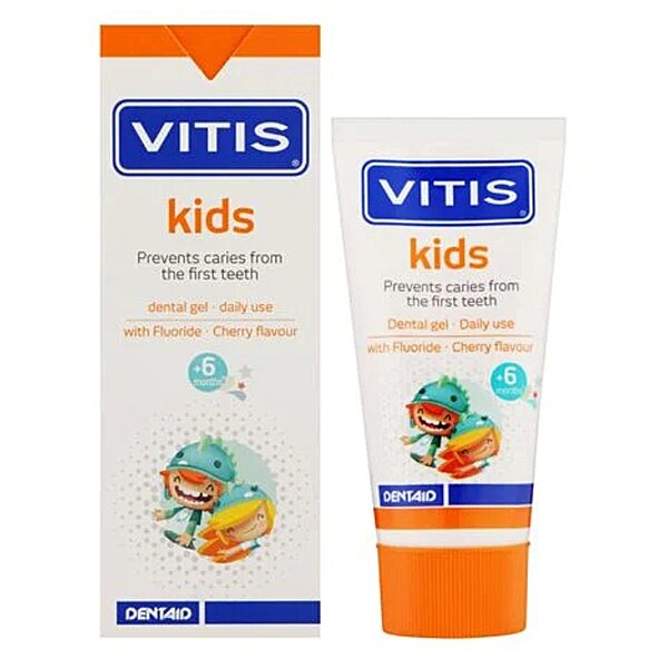 Фото Гель-паста для детей со вкусом вишни VITIS KIDS 50 мл. DENTAID (Испания)