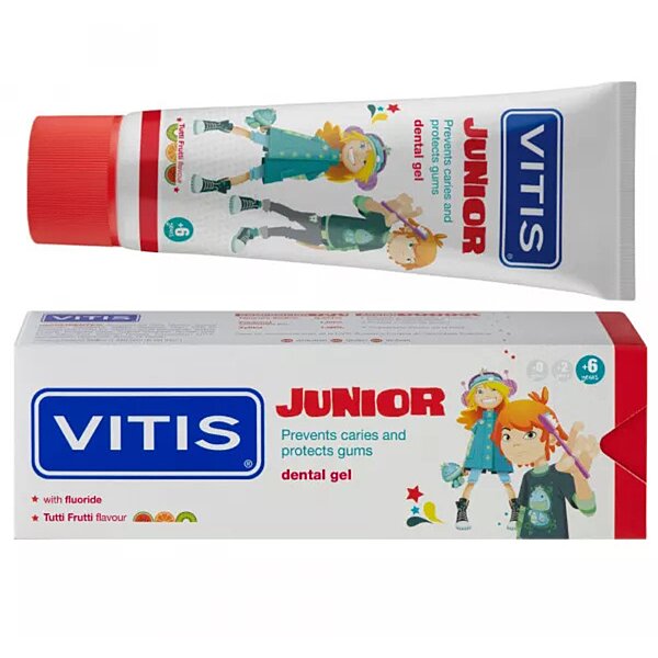 Купить VITIS JUNIOR гель-паста для детей, фруктовый вкус 75 мл. DENTAID (Испания)