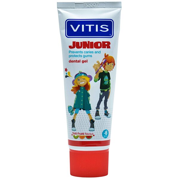 Фото VITIS JUNIOR гель-паста для детей, фруктовый вкус 75 мл. DENTAID (Испания)