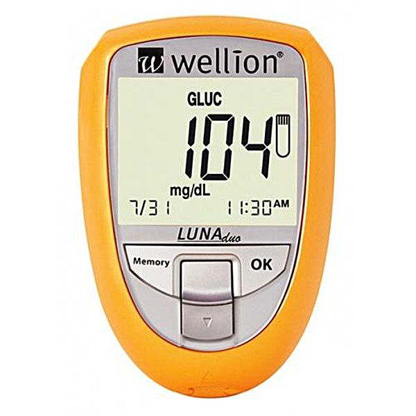 Акційний набір Глюкометр Wellion Luna Duo + тест - смужки №50 шт . ( глюкоза) + тест - смужки №5 ( холестерин )