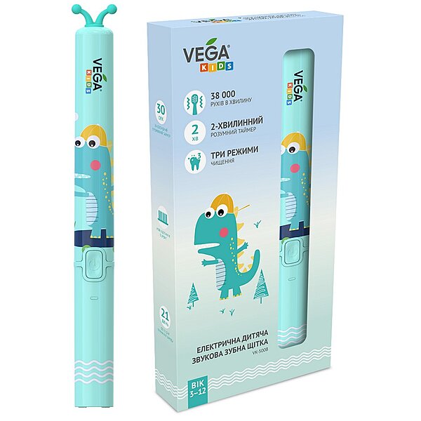 Фото Электрическая зубная щетка Vega Kids VK-500B (бирюзовая)