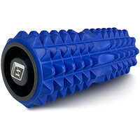 Массажный ролик EasyFit Grid Roller 33 см v.1.2 с заглушками с двух сторон (синий) S122-1906