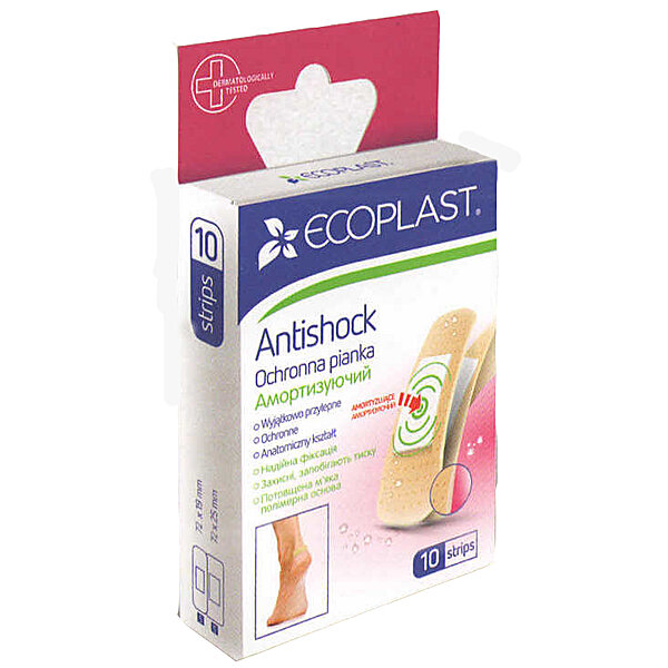 Набор пластырей медицинских мягких защитных Анти шок ЄCOPLAST 10 шт.