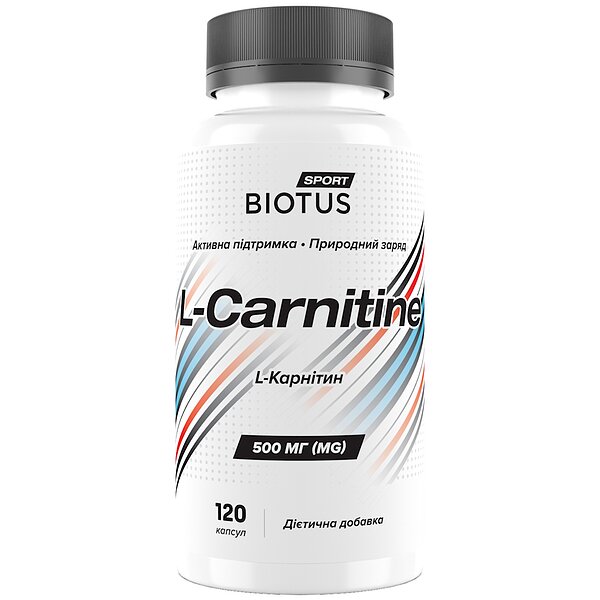 Фото L-carnitine, l-карнітин, Biotus, 120 капсул S125-BIO-532146