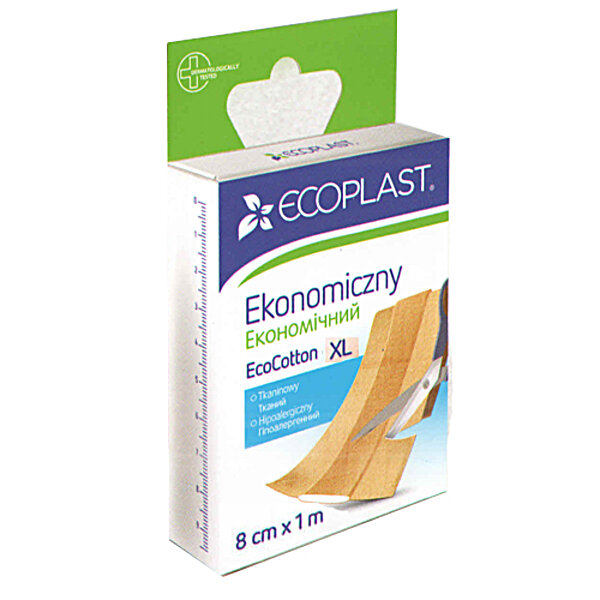 Пластырь медицинский тканный Экономичный ЄCOPLAST 8 см x 1 м