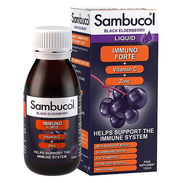 Sambucol Immuno Forte Liquid 120 мл. (Самбукол сироп для взрослых и детей)