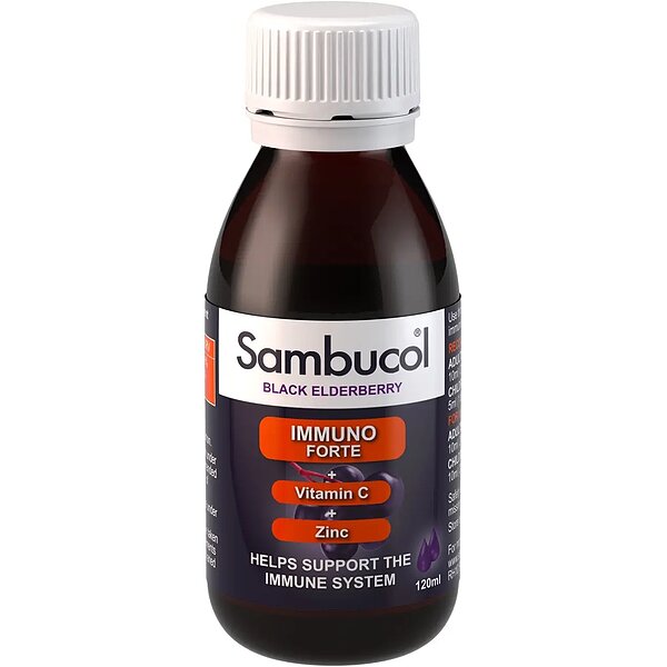 Купить Sambucol Immuno Forte Liquid 120 мл. (Самбукол сироп для взрослых и детей)