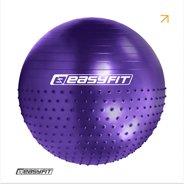 65 фитбол см EasyFit Hybrid фиолетовый (фитбол полумассажный) S122-2077