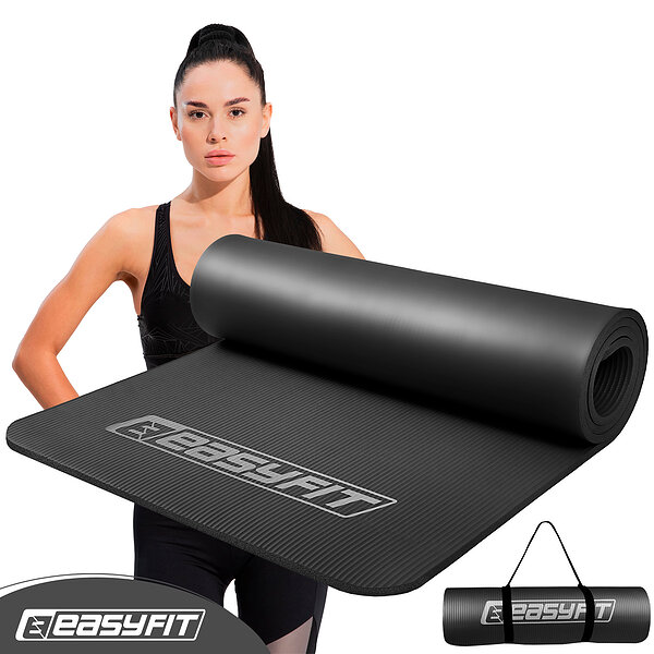 Коврик для фитнеса и йоги EasyFit NBR 10 мм Черный S122-1094
