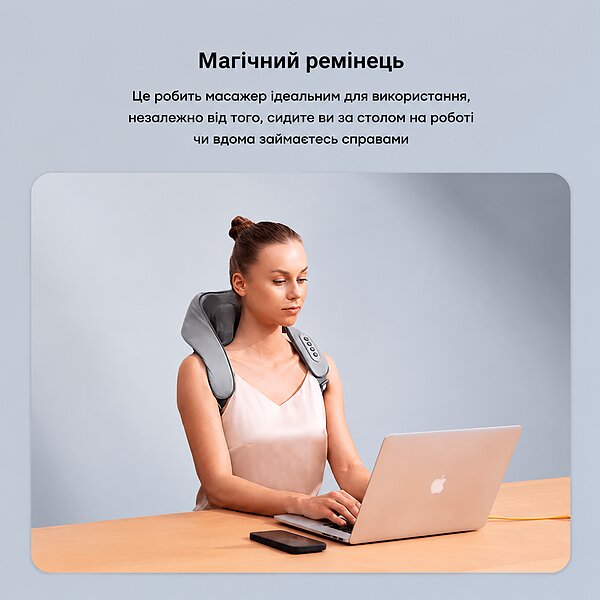 Масажер для шиї та плечей NAIPO MGS-2301 з функцією підігріву та регульованими ременями (Китай)