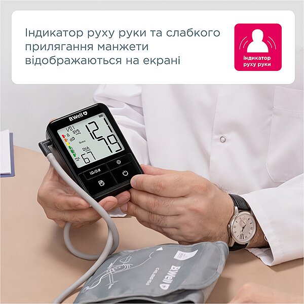 Автоматичний тонометр на плече B.Well MED-81 з адаптером (Швейцарія)