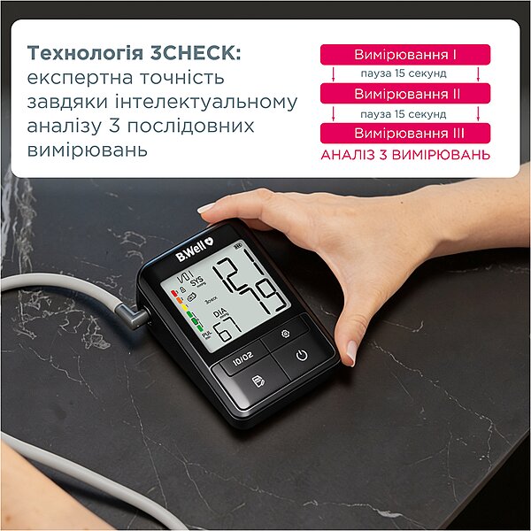 Автоматичний тонометр на плече B.Well MED-81 з адаптером (Швейцарія)