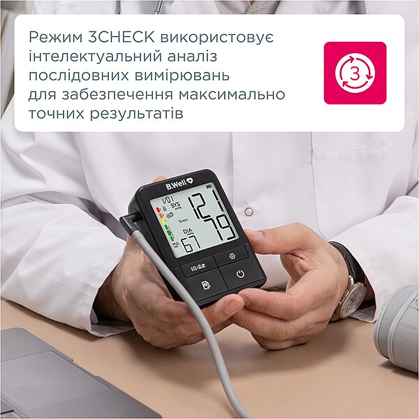 Автоматичний тонометр на плече B.Well MED-81 з адаптером (Швейцарія)