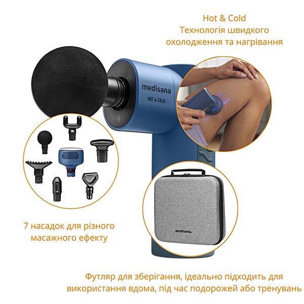 Масажер перкусійний ручний Medisana MG 600 з функцією Hot & Cold (Німеччина)