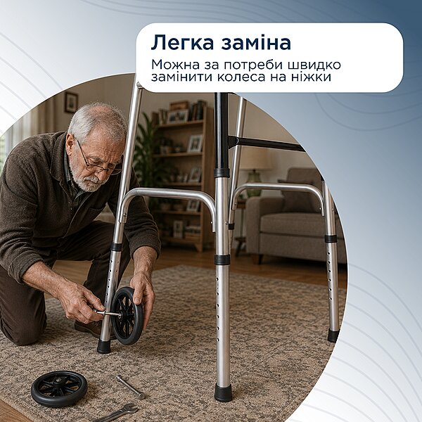 Ходунки складні з колесами Doctor Life 10184SL/W (Україна)