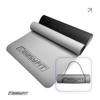 Коврик для йоги и фитнеса EasyFit TPE+TC 6 мм двухслойный серый-черный S122-1447 №2