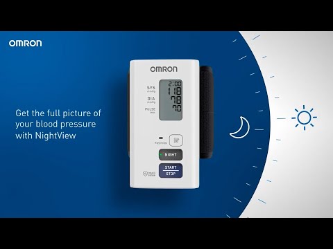 Відео Тонометр автоматический OMRON NightView с манжетой на запястье HEM-9601T-E3 (Япония)